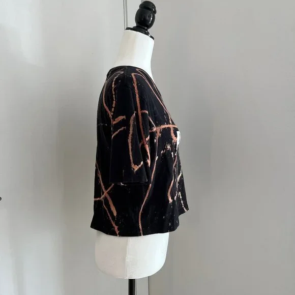 ✨Upcycled | Puma | Cropped T Shirt | Small | Black - Picture 4 of 12